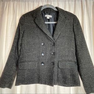 8 petite Coldwater Creek blazer blk and why tweed